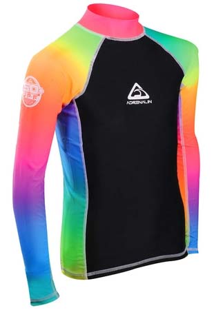 Adrenalin Junior L/S Rash Shirt Rainbow