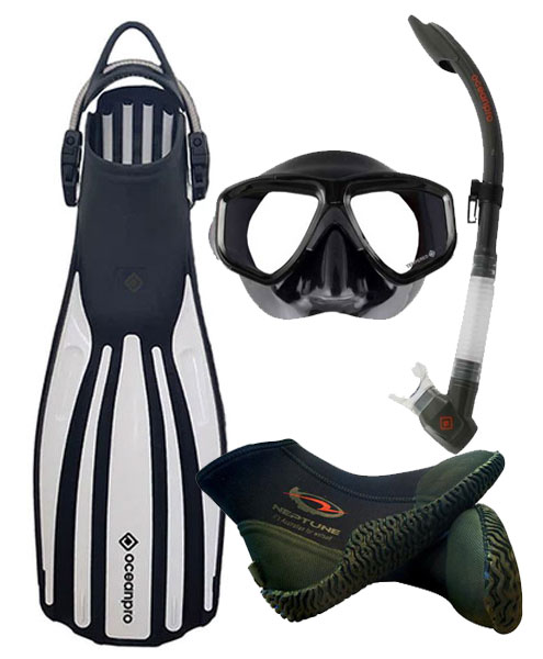 Ocean Pro Avoca Fins Package White