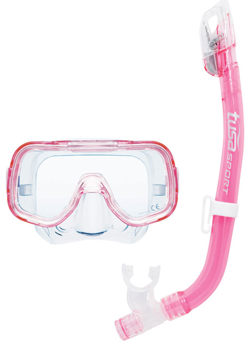 Tusa Mini Kleio & Dry Top Snorkel Pink